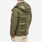 Moncler Men's Bayuda Shearling Collar Down Jacket in Green