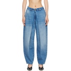 BALMAIN Blue Barrel-Leg Denim Jeans