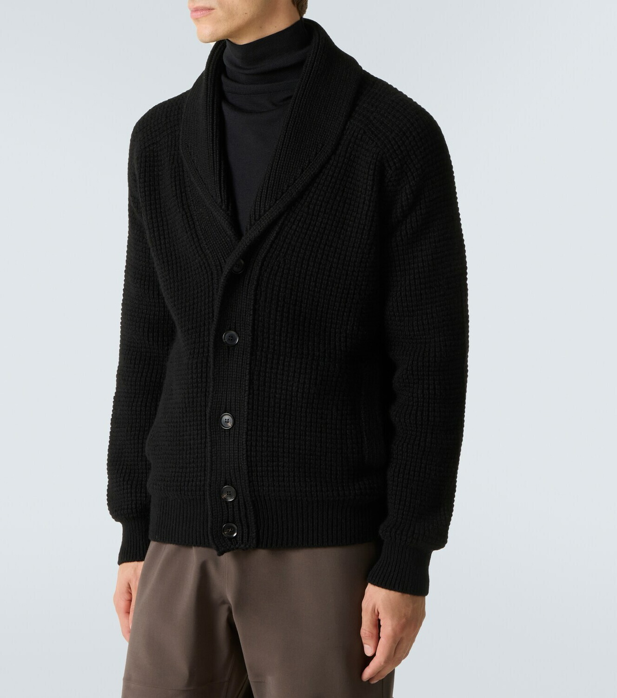 Zegna Waffle-knit cashmere-blend cardigan