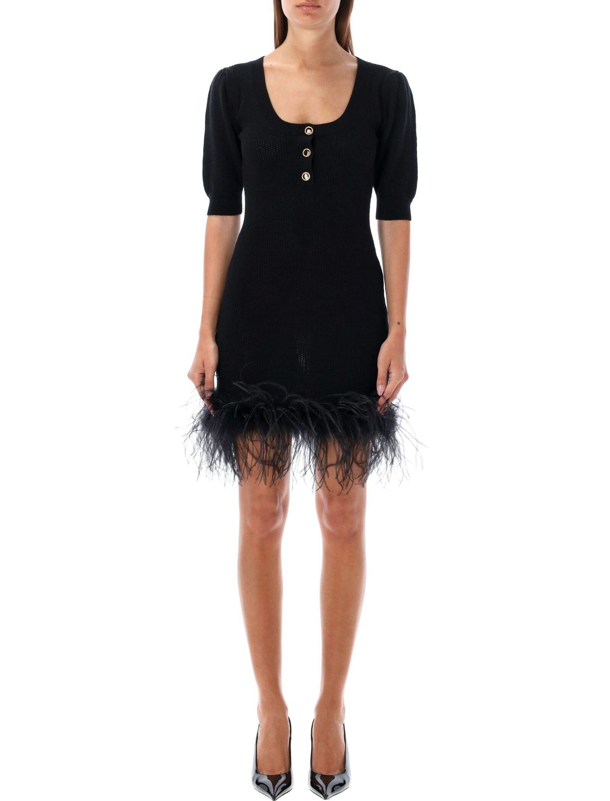 ワンピース ALESSANDRA RICH MINI DRESS FEATHER TRIM Alessandra Rich Mini Dress Feather Trim Alessandra Rich