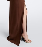 Taller Marmo Brooks scarf-detail caped maxi dress
