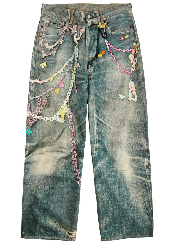 Photo: Acne Studios Printed Wide-leg Jeans Mid Blu