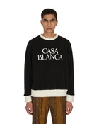 Casablanca Terry Colour Block Embroidered Crewneck Sweatshirt