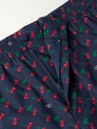 Valentino Garavani - Straight-Leg Printed Cotton-Poplin Bermuda Shorts - Blue