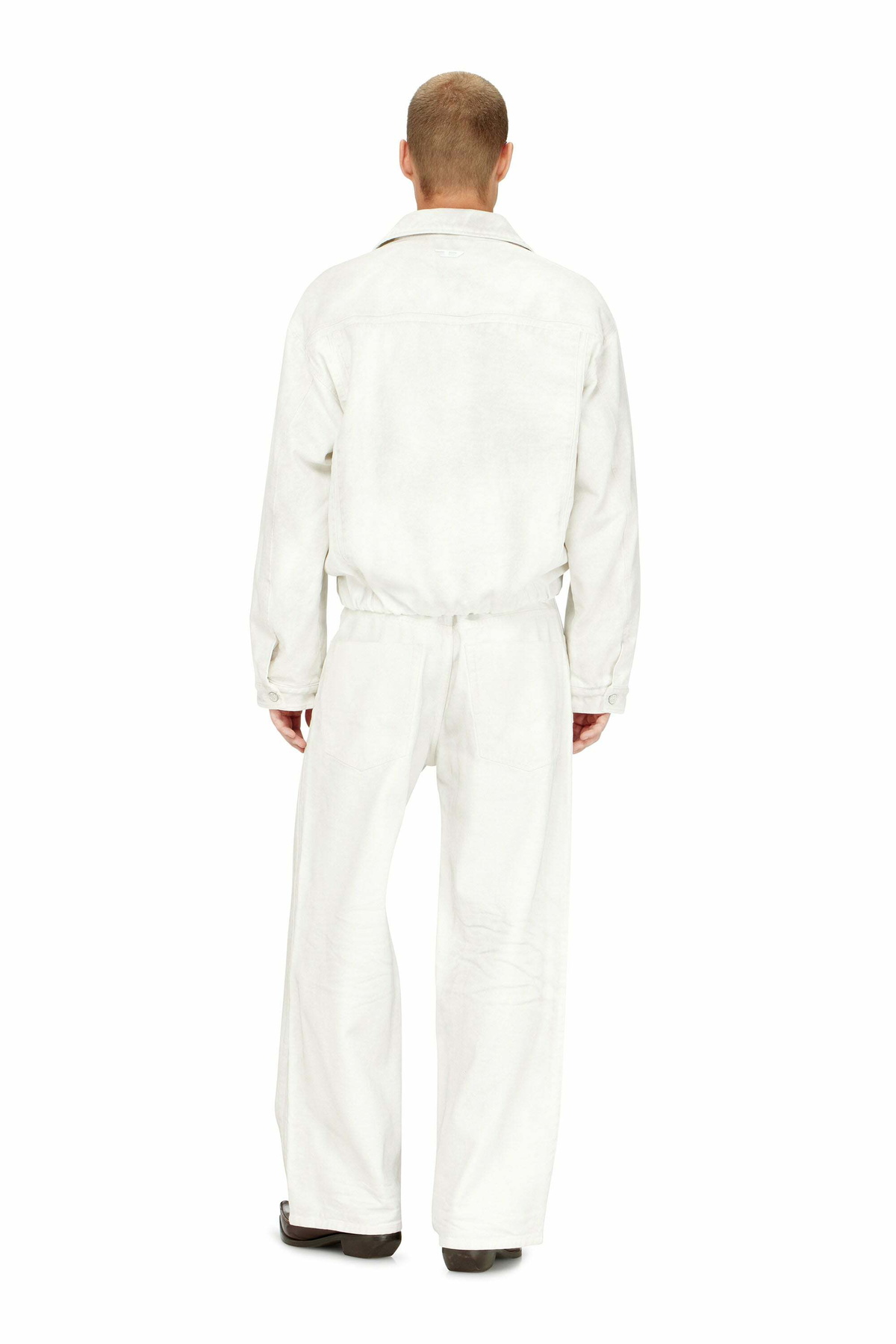 Diesel Relaxed Jeans High Waist 1982 D-Hakou, White, Button fly