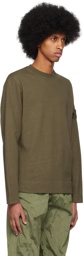 Stone Island Green Patch Long Sleeve T-Shirt