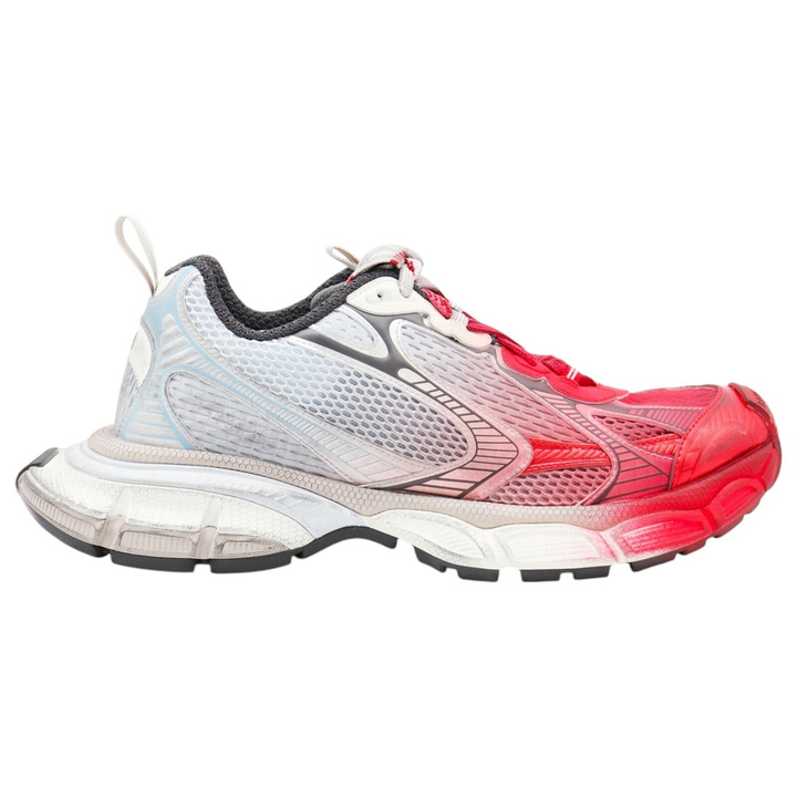 Photo: Balenciaga White Grey Red 3xl Toe Spray Sneakers