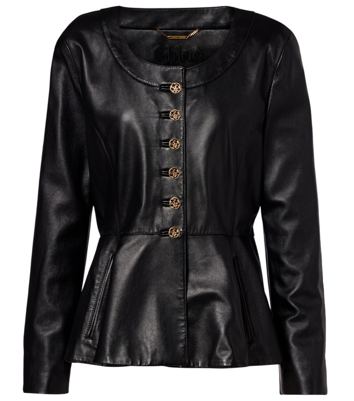 Photo: Chloé Peplum leather jacket