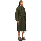JW Anderson Green Slim Collar D-Ring Trench Coat