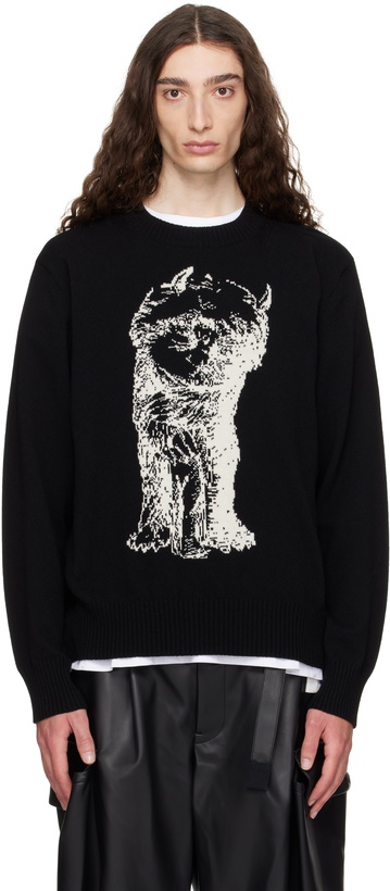 Photo: sacai Black 'Where The Wild Things Are' Wool Sweater