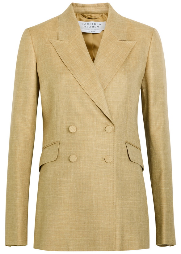 Photo: Gabriela Hearst Angela Double-breasted Wool and Silk-blend Blazer Beige