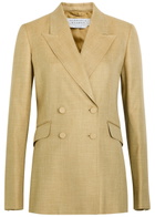 Gabriela Hearst Angela Double-breasted Wool and Silk-blend Blazer Beige