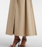 Loewe Belted cotton and silk maxi skirt