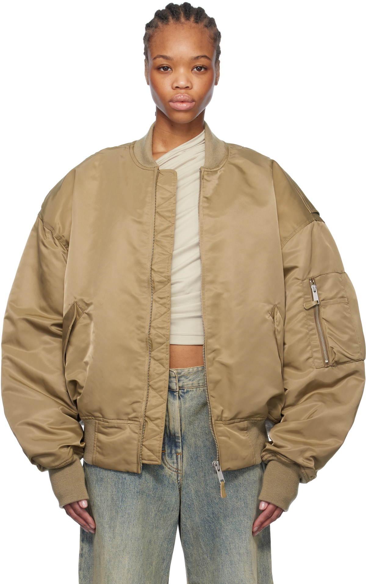 Entire Studios Khaki Broad Bomber Jacket