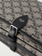 CELINE - Folco Triomphe Small Leather-Trimmed Logo-Print Coated-Canvas Messenger Bag