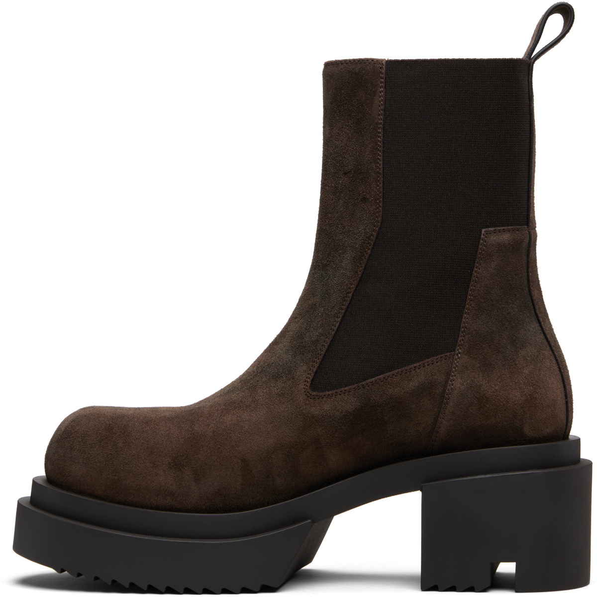 Rick Owens Brown Concordians Beatle Bogun Chelsea Boots