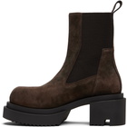 Rick Owens Brown Concordians Beatle Bogun Chelsea Boots