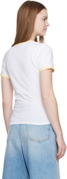 Casablanca White Beyond Destiny Longline Ringer Short Sleeve T-shirt