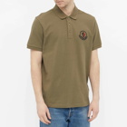Moncler Men's Macro Logo Polo Shirt in Khaki