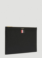 Tri-Stripe Zipped Small Tablet Pouch in Black