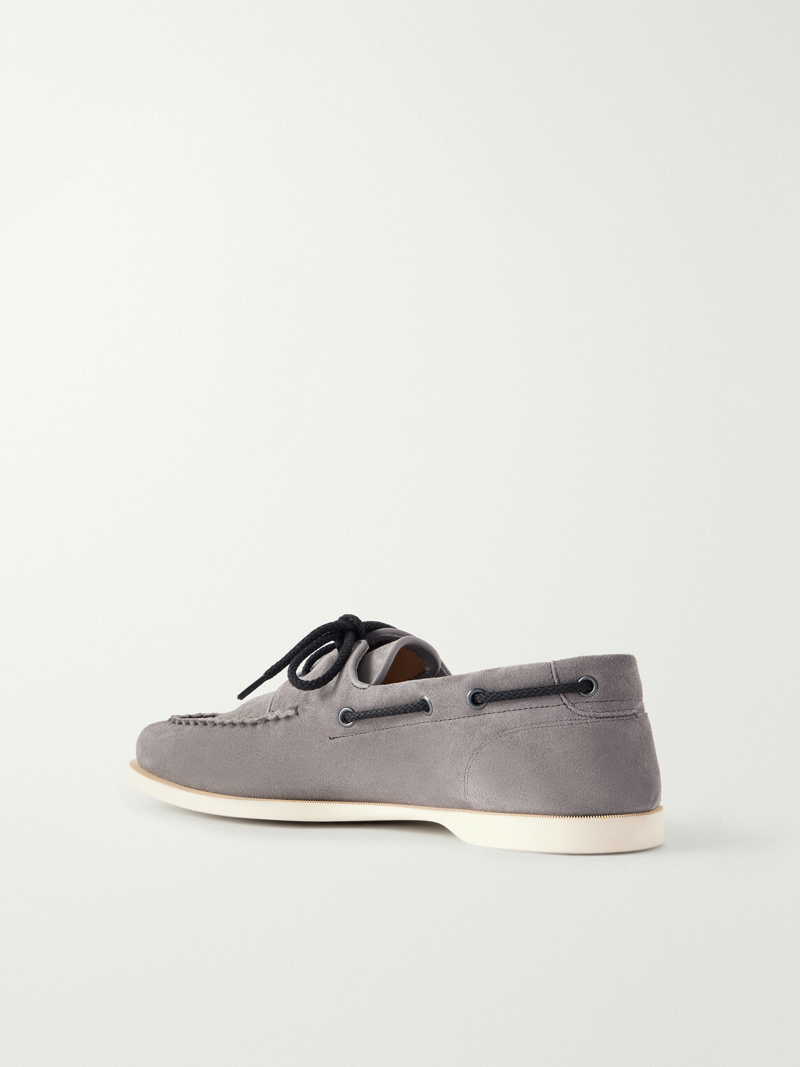 John Lobb - Foil Suede Boat Shoes - Gray