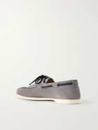 John Lobb - Foil Suede Boat Shoes - Gray