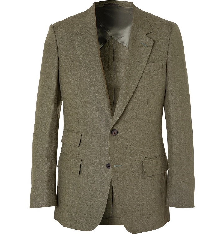 Photo: Kingsman - Slim-Fit Linen Suit Jacket - Green