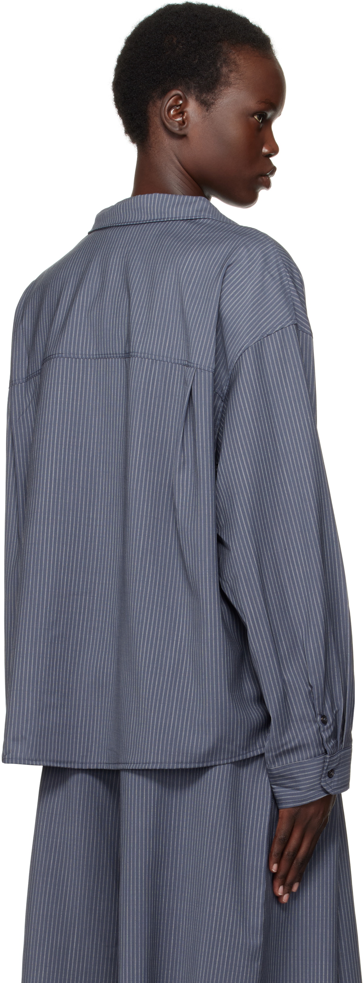 Deiji Studios Navy Pocket Wool Shirt