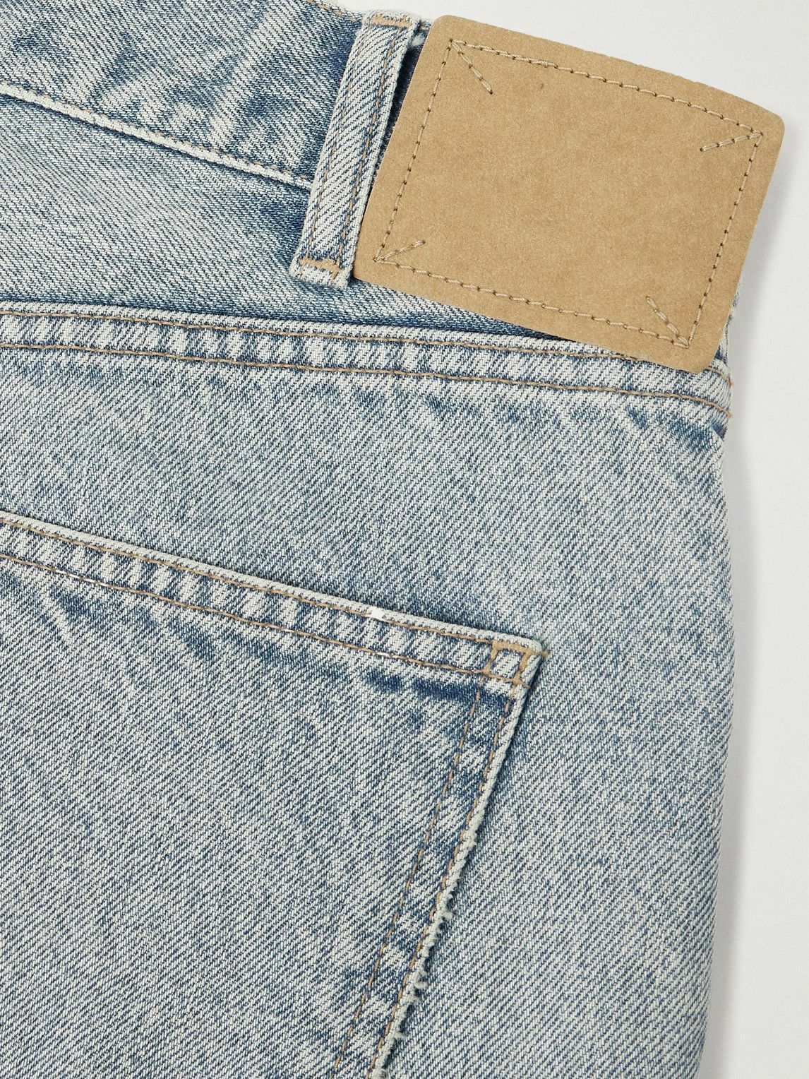 CELINE - Wesley Straight-Leg Distressed Denim Shorts - Blue
