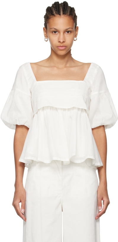 Photo: Staud Off-White Darla Blouse