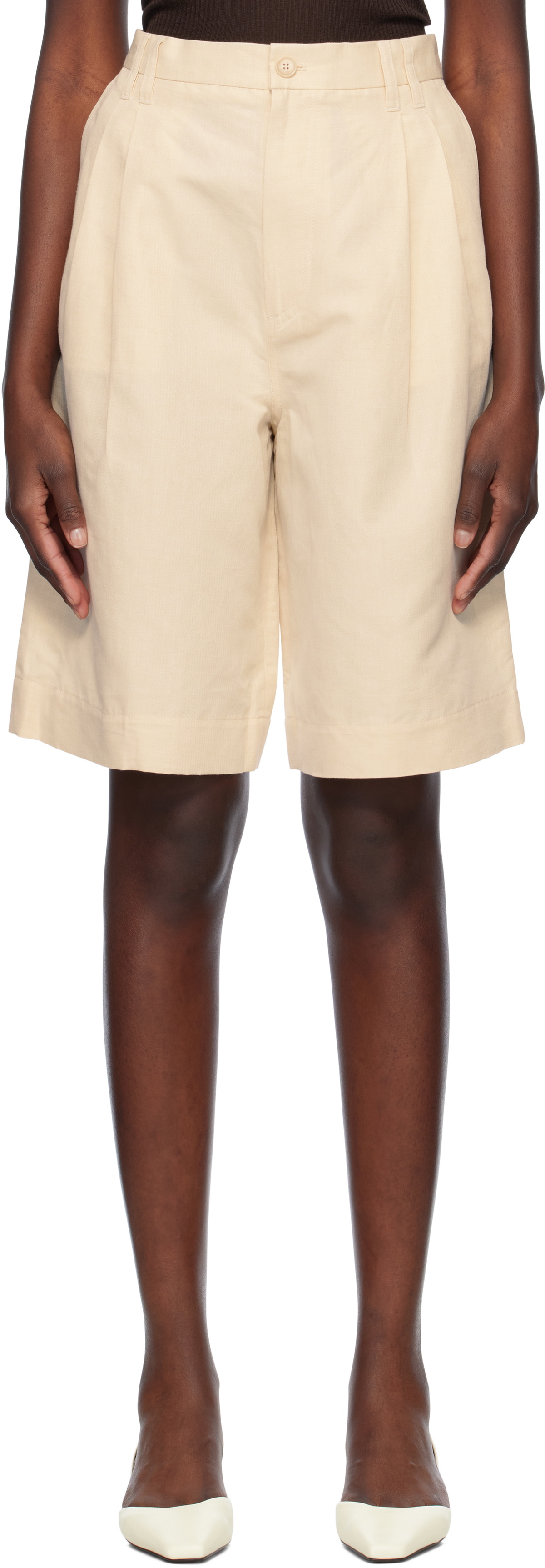 Filippa K Beige Pleated Shorts