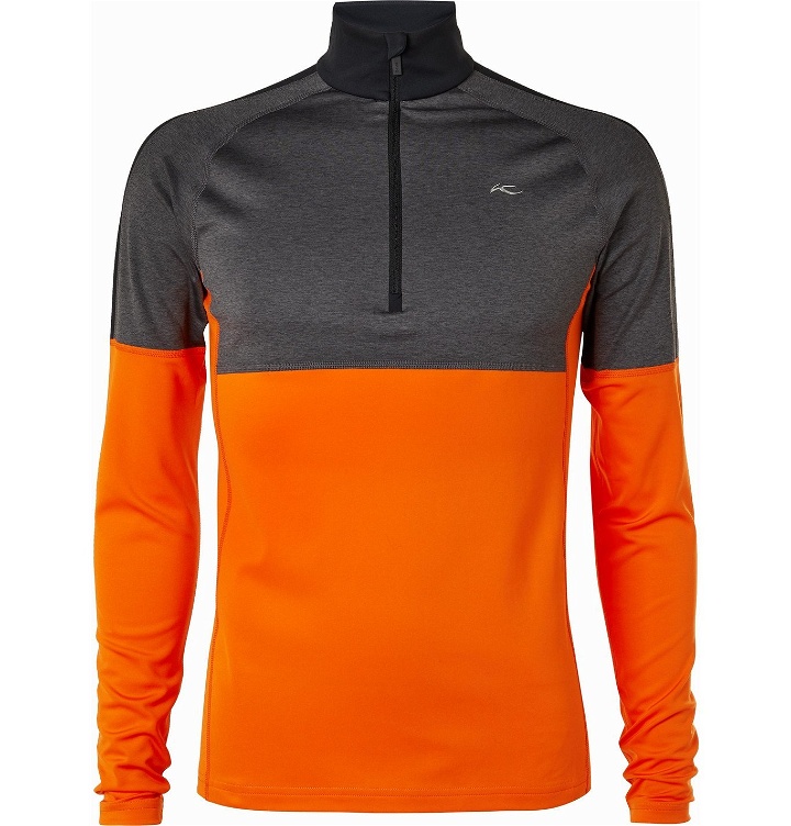 Photo: Kjus - Race Colour-Block Stretch-Jersey Half-Zip Ski Mid-Layer - Orange