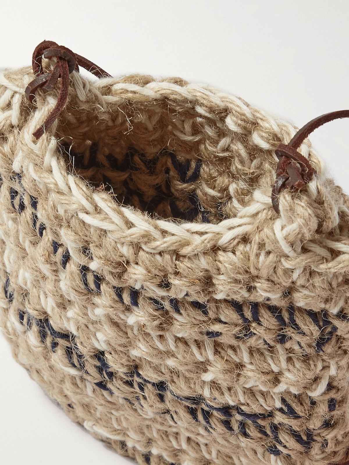 NICHOLAS DALEY - Crocheted Jute and Cotton-Blend Pouch - Neutrals