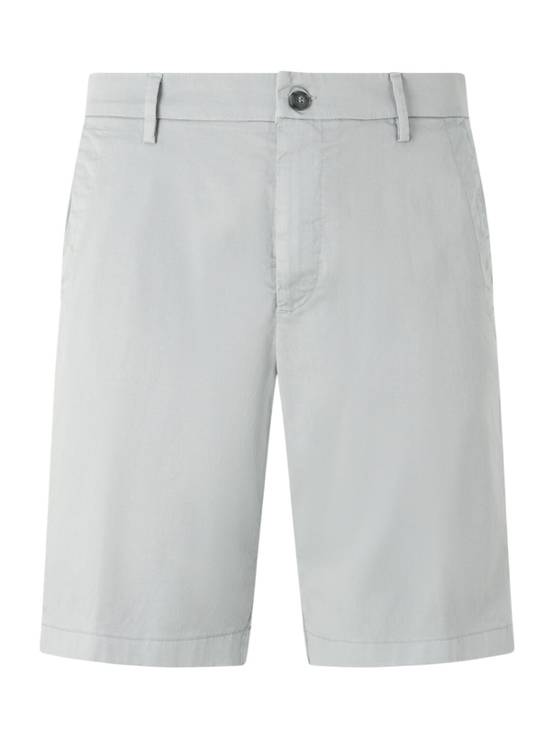 Photo: Canali - Straight-Leg Stretch Cotton-Blend Gabardine Shorts - Blue