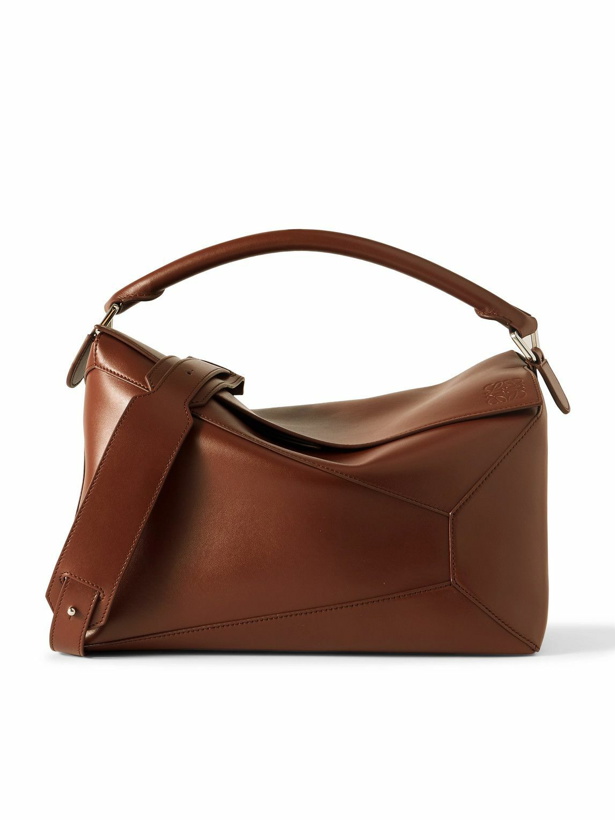 Photo: LOEWE - Puzzle Edge Large Logo-Debossed Leather Messenger Bag