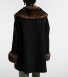 Valentino Shearling-trimmed wool and cashmere peacoat