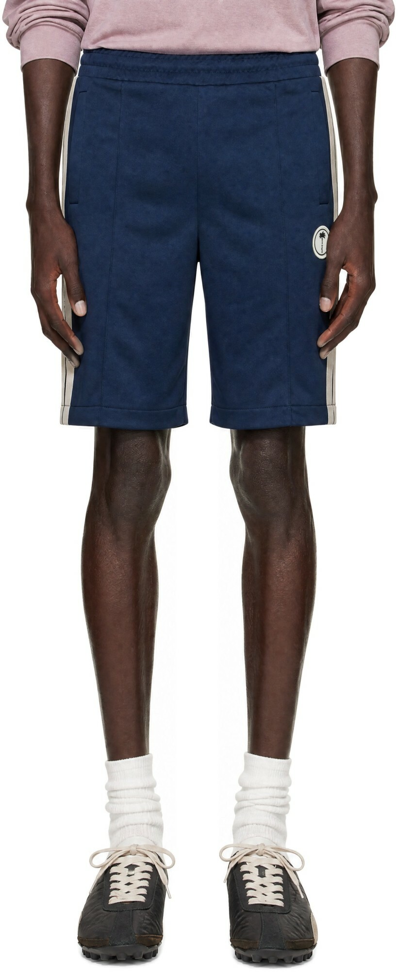 Palm Angels Navy Palm Tree Track Shorts