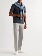 Mr P. - Pleated Stretch Cotton and Cashmere-Blend Moleskin Trousers - Gray