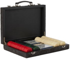 RRL Black Hand-Tooled Leather Poker Set