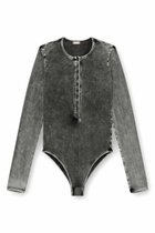 Diesel Cotton bodysuit with buttoned front - Bodysuits Womens in Grey