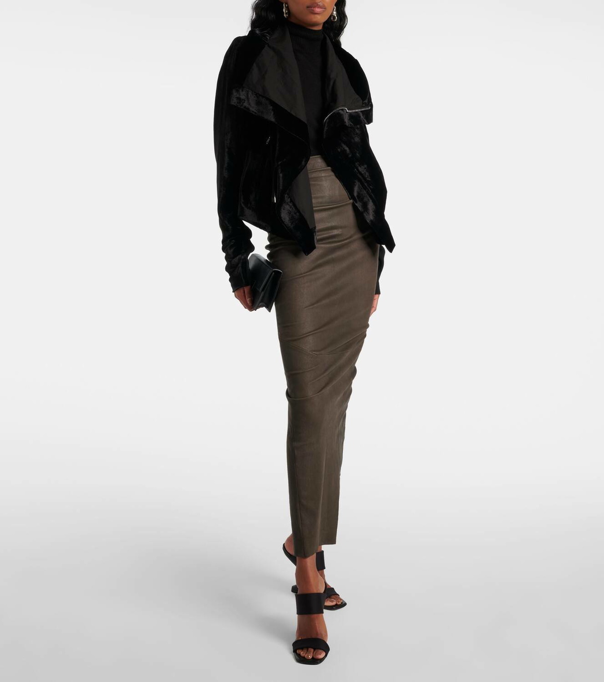 Rick Owens Dirt Pillar leather maxi skirt Rick Owens