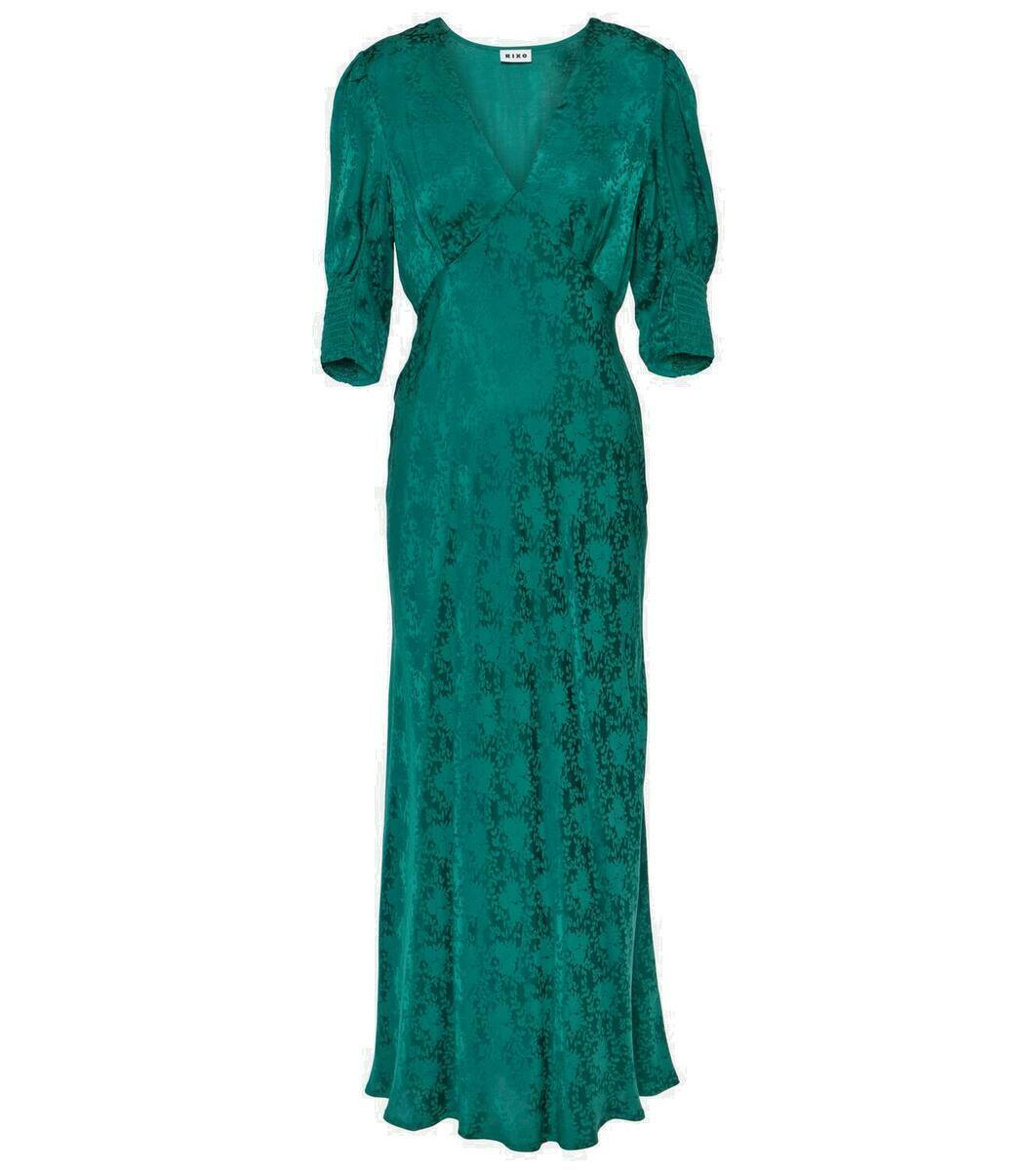 sachin and babi light blue dress Goddiva Women's Green Jacquard Chiffon Wrap High Low Midaxi Dress main image 1