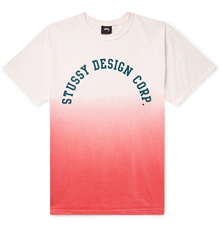 Photo: Stüssy - Logo-Print Ombré Cotton-Jersey T-Shirt - Peach