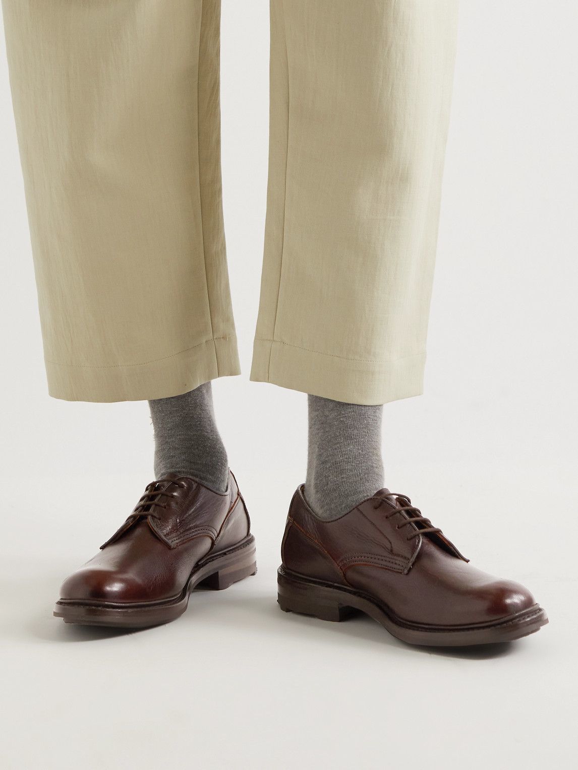 Tricker's - Woodstock Leather Derby Shoes - Brown Tricker's