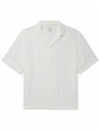 Altea - Bart Camp-Collar Garment-Dyed Linen Shirt - White
