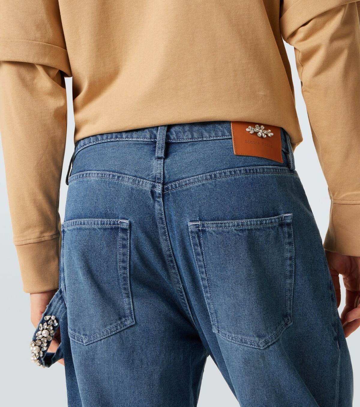 Simone Rocha Crystal-embellished straight jeans