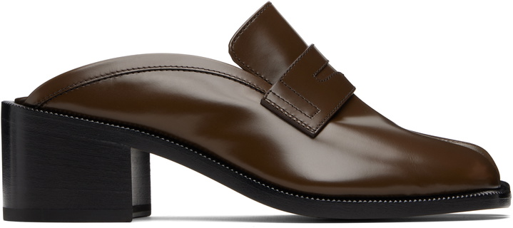 Photo: Maison Margiela Brown Tabi City Loafer Mules