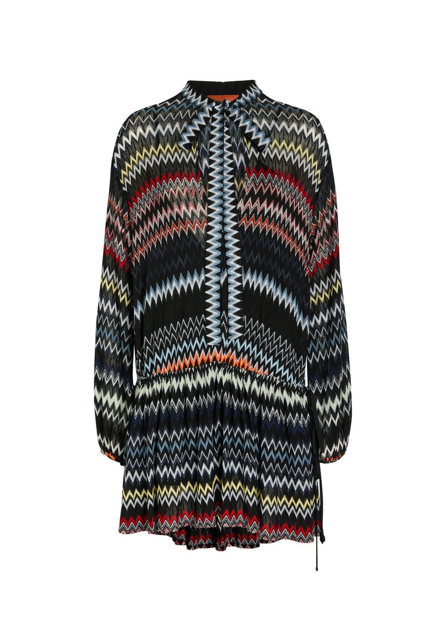 Missoni Chevron Fine-knit Mini Dress Multicoloured