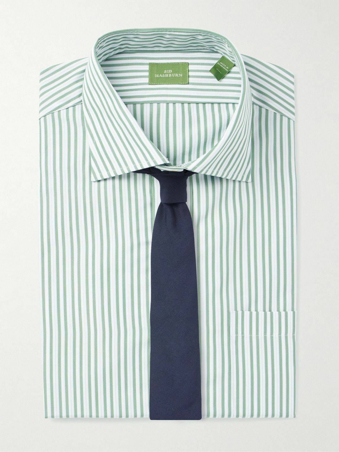 Sid Mashburn - Striped Cotton-Poplin Shirt - Green