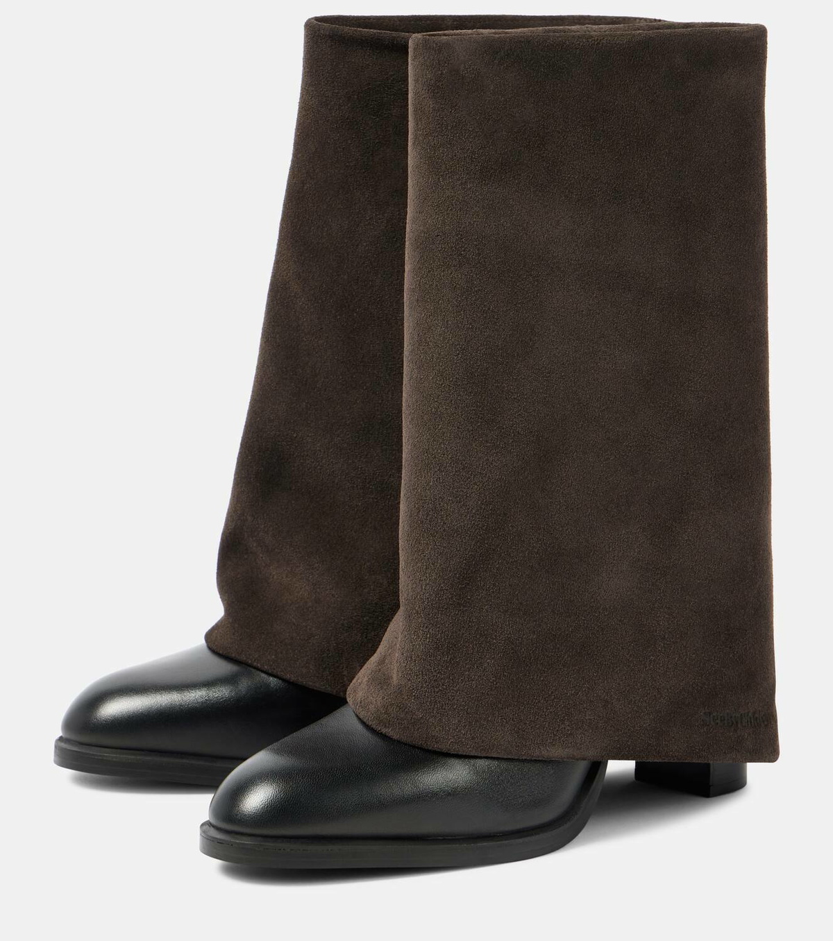 【See By Chloe】 Melia 90レザーブーツ Melia 90 leather boots in brown - See By Chloe | Mytheresa